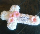 Cross wreath with message banner Cape Town florist